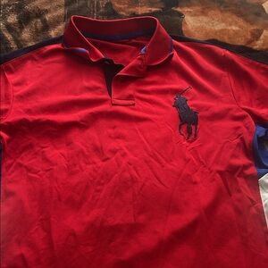 Polo by Ralph Lauren Red and Blue Men's Shirt